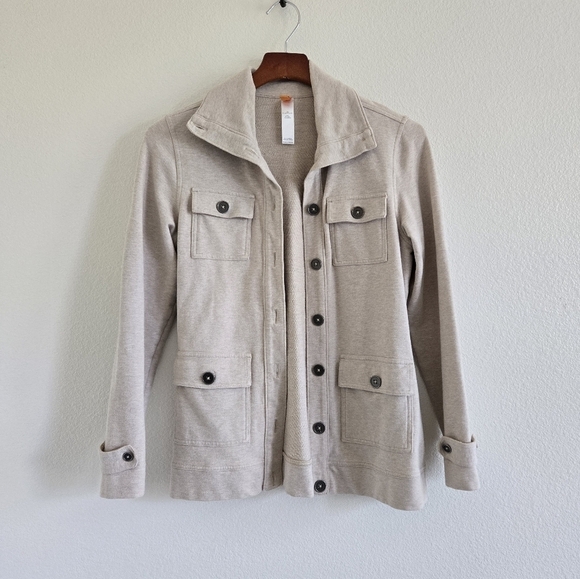 Lucy Four-Pocket Knit Utility Cardigan Sweatshirt Jacket Long Sleeve size Small - Picture 7 of 14